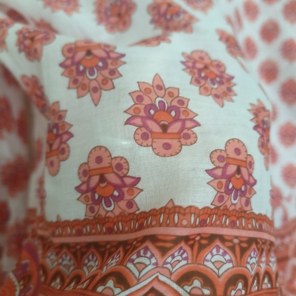 TALBOTS top colorful blouse with lightweight designs printed long sleeve size‎ M - Picture 11 of 13